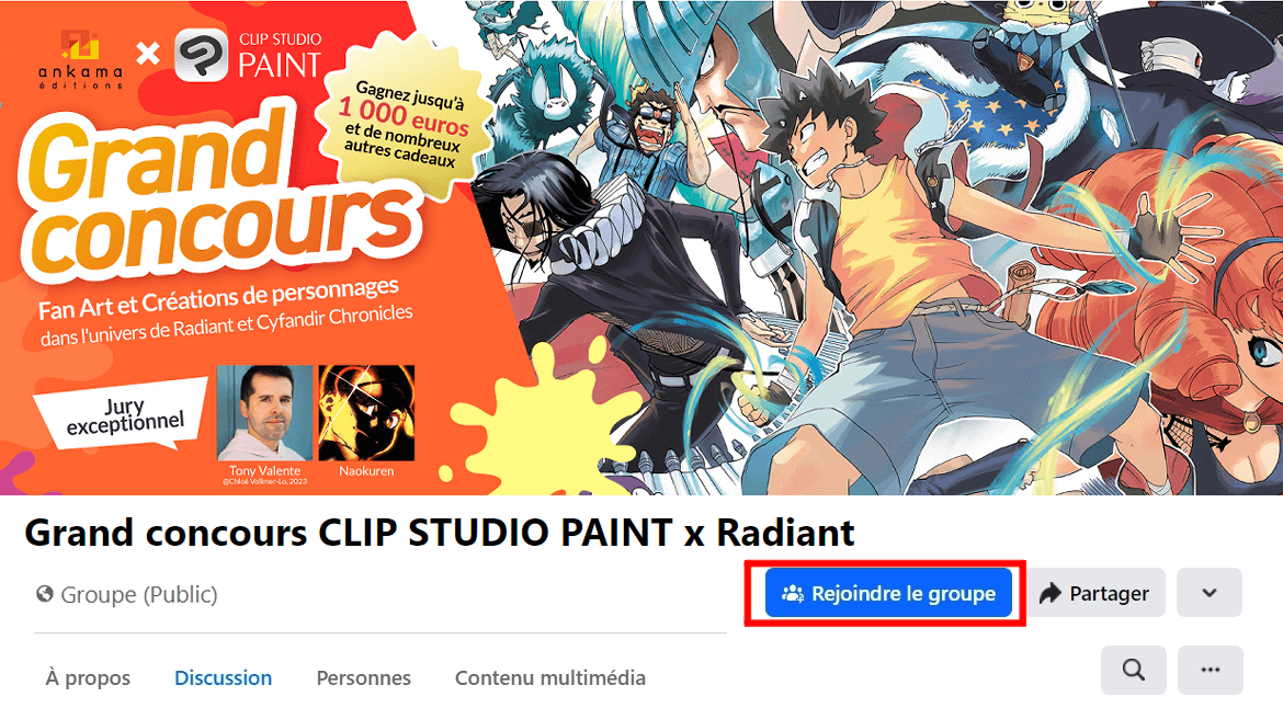 Comment participer Exemple de participation sur Facebook