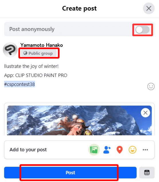 Comment participer Exemple de participation sur Facebook