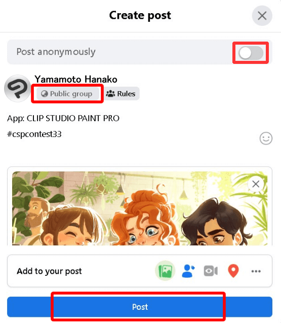 Exemple de participation sur Facebook