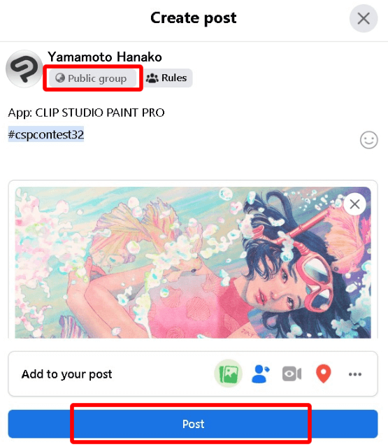 Comment participer Exemple de participation sur Facebook