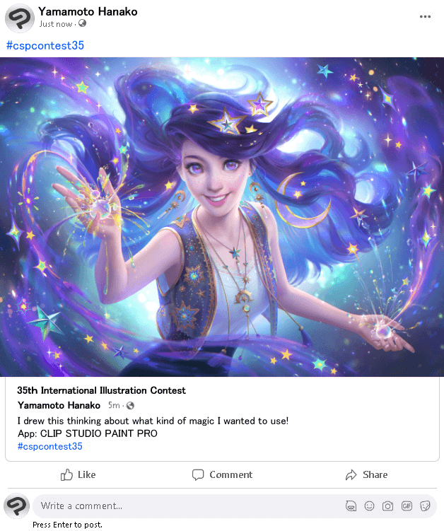 Comment participer Exemple de participation sur Facebook