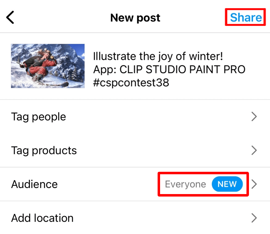 Comment participer Exemple de participation sur Instagram