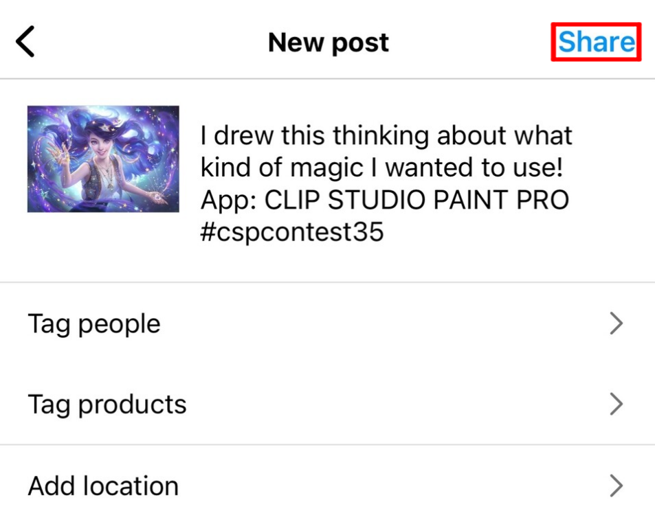 Comment participer Exemple de participation sur Instagram