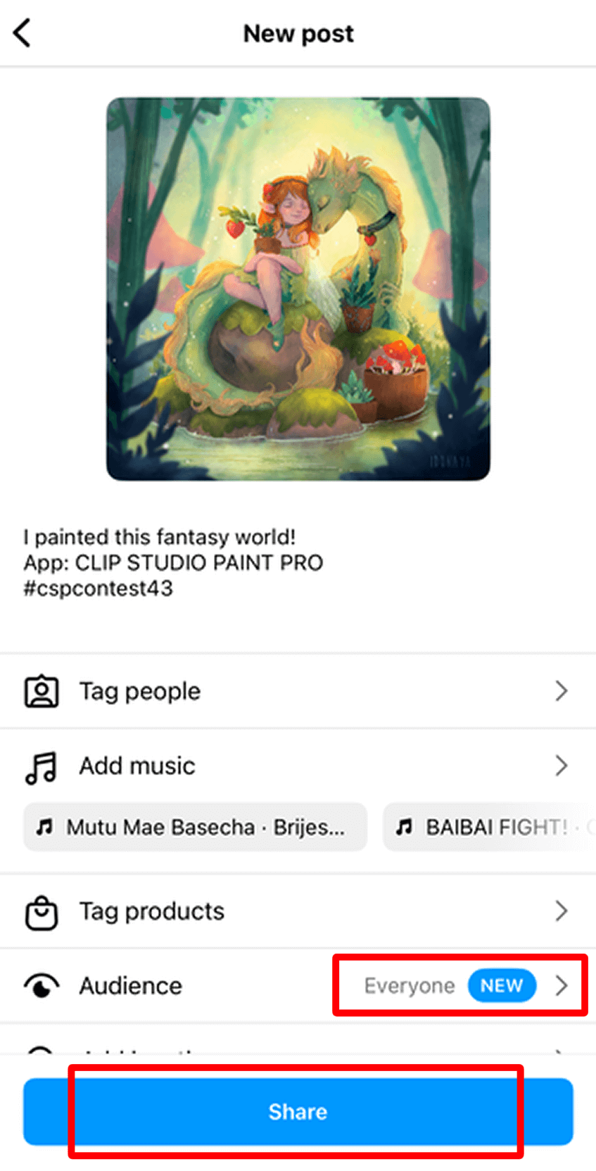 Comment participer Exemple de participation sur Instagram