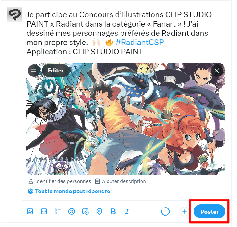 Comment participer Exemple de participation sur X