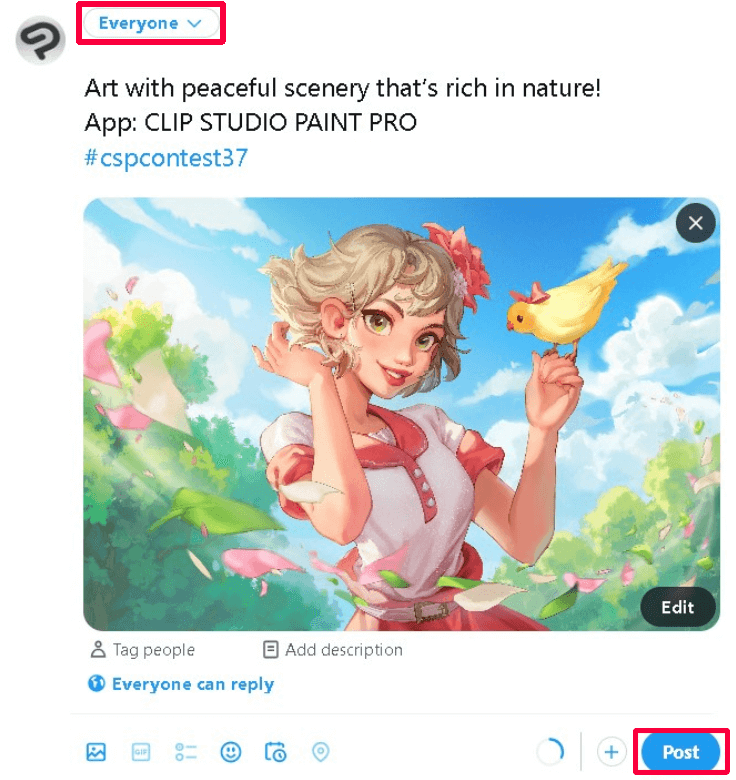 Comment participer Exemple de participation sur Twitter