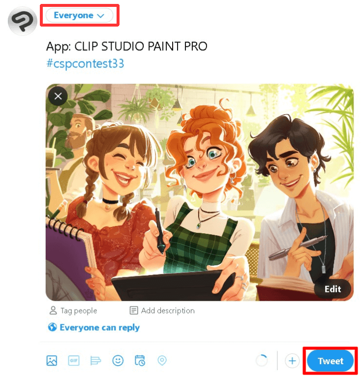 Exemple de participation sur Twitter